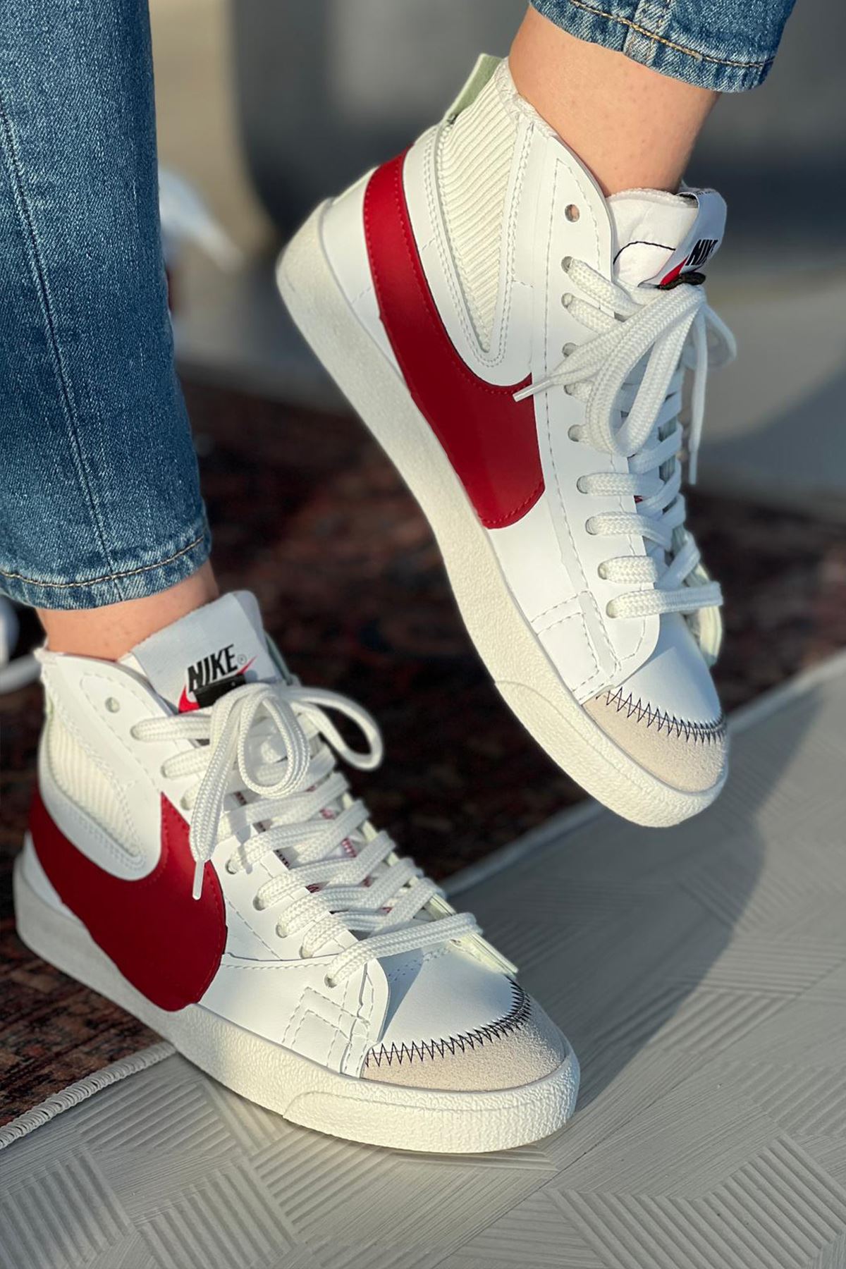 Nike Jumbo beyaz Kırmızı Spor Ayakkabı