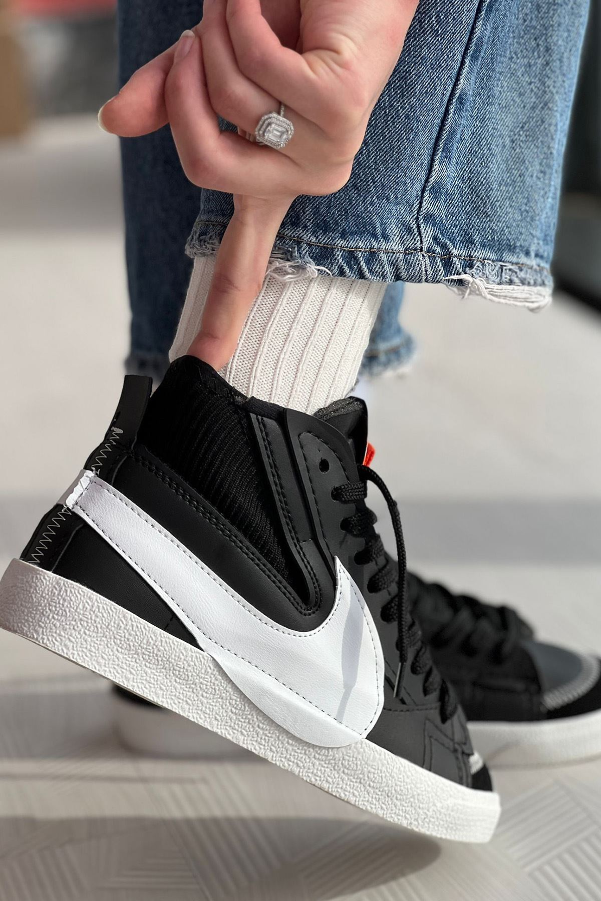 Nike Jumbo Siyah Beyaz Spor Ayakkabı