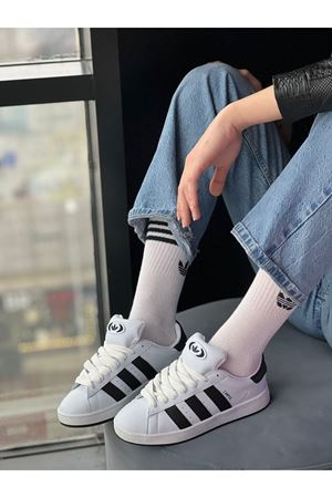 Adidas Campus Beyaz Siyah Çizgili Spor Ayakkabı