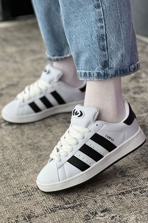 Adidas Campus Beyaz Siyah Çizgili Spor Ayakkabı