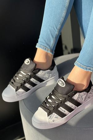 Campus Siyah Beyaz Baskılı Spor ayakkabı