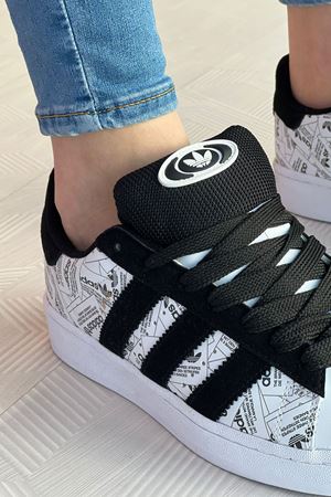 Campus Siyah Beyaz Baskılı Spor ayakkabı