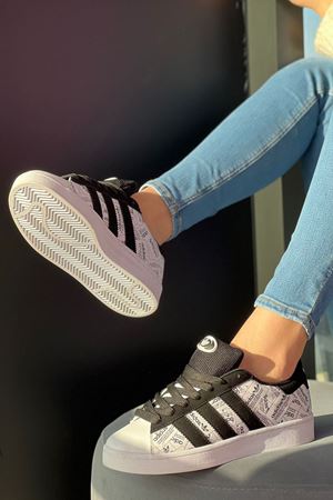 Campus Siyah Beyaz Baskılı Spor ayakkabı