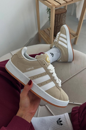 Adidas Campus Bej Beyaz Spor Ayakkabı