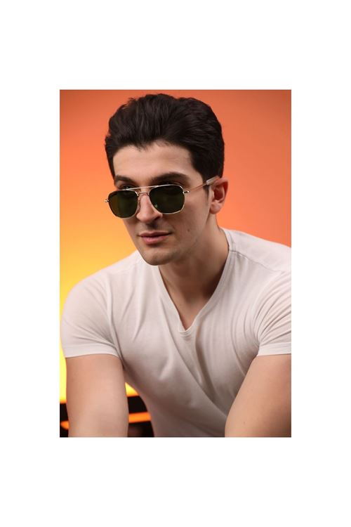 Alpottica Plane Gold Green Unisex  Güneş Gözlüğü