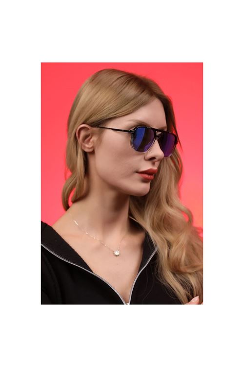 Alpottica Shiny Black Blue Unisex  Güneş Gözlüğü