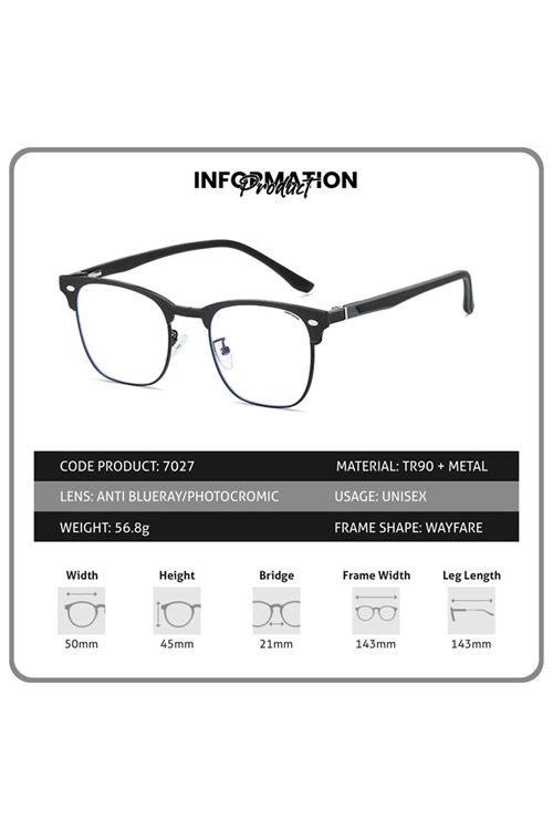 Alpottica Magnetic Eyewear Clubmaster  7027  3 in 1