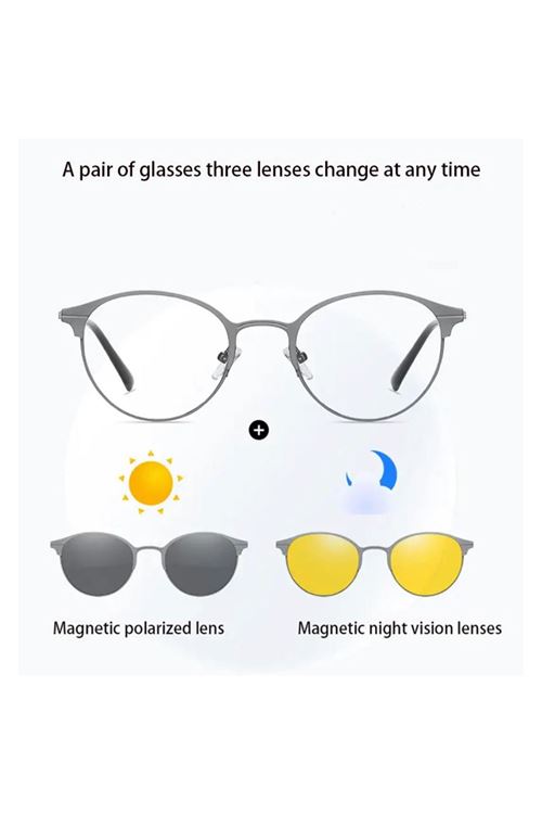 Alpottica Magnetic Eyewear 7029  3 in 1 BLACK