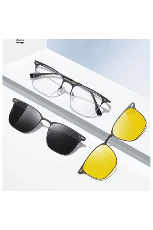 Alpottica Magnetic Eyewear 7650  3 in 1 BLACK