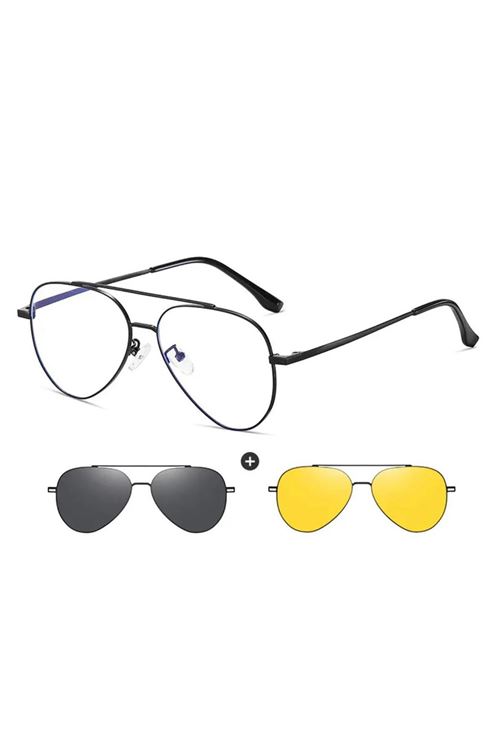 Alpottica Magnetic Eyewear 7603  3 in 1 BLACK