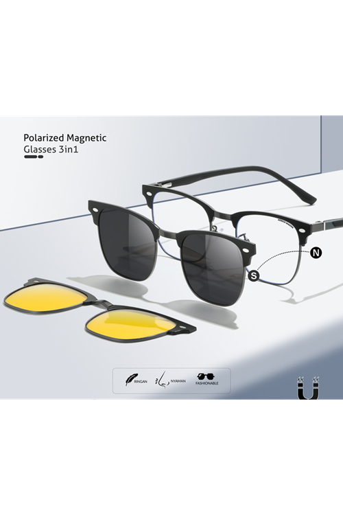 Alpottica Magnetic Eyewear Clubmaster  7027  3 in 1