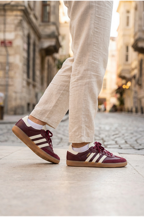 Adidas Samba Ayakkabı Bordo Beyaz