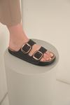 Milano Birkenstock Tokalı Siyah Terlik