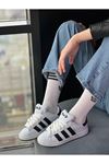 Adidas Campus Beyaz Siyah Çizgili Spor Ayakkabı