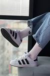 Adidas Campus Beyaz Siyah Çizgili Spor Ayakkabı