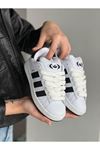 Adidas Campus Beyaz Siyah Çizgili Spor Ayakkabı