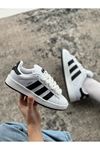 Adidas Campus Beyaz Siyah Çizgili Spor Ayakkabı
