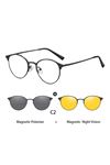 Alpottica Magnetic Eyewear 7029  3 in 1 BLACK